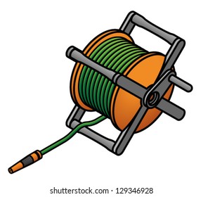 A garden hose reel.