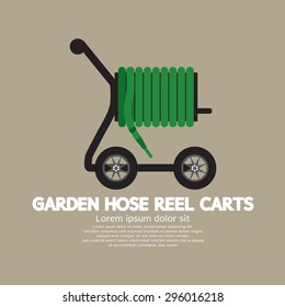Garden Hose Reel Carts Vector Illustration