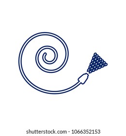 Garden hose sign. Vector. Flat style black icon on white.