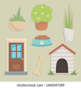 garden and house dog icons