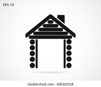 Garden house made of wood. Vector.