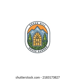 garden house stained glass logo