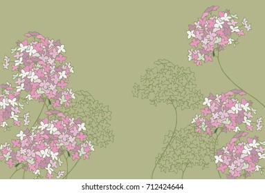 
garden hydrangea blue, pink, blue and green