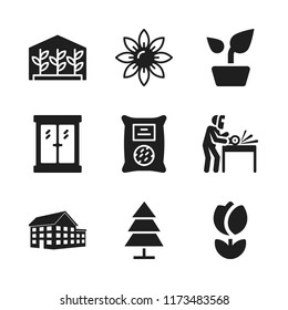 garden icon. 9 garden vector icons set. tulip, grinder and window icons for web and design about garden theme