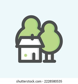  garden icon, isolated Apartment colored outline icon in light blue background, perfect for website, blog, logo, graphic design, social media, UI, mobile app