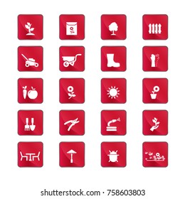 Garden icon set. Gardening vector icons.