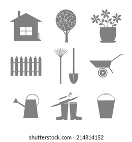 Garden icon set. Icons set agriculture and gardening.