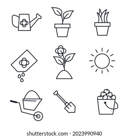 garden icon set. garden pack symbol vector elements for infographic web
