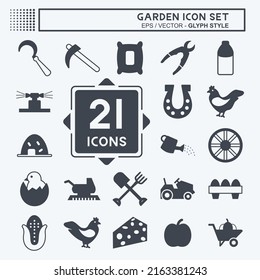 Garden Icon Set. suitable for Education symbol. glyph style. simple design editable. design template vector. simple symbol illustration