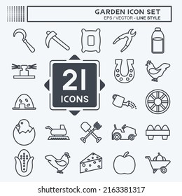 Garden Icon Set. suitable for Education symbol. line style. simple design editable. design template vector. simple symbol illustration