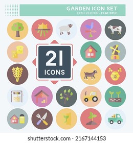 Garden Icon Set. suitable for Education symbol. flat style. simple design editable. design template vector. simple symbol illustration