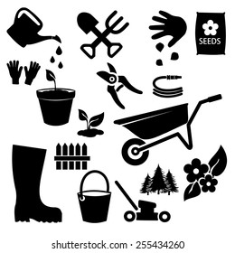 Garden icon set vector