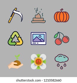 garden icon set. vector set about sprout, poop, image and flower icons set.