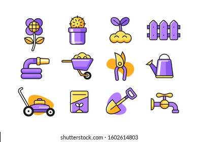 Garden icon set vector design