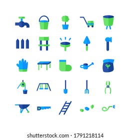 Garden icon set vector flat for website, mobile app, presentation, social media. Suitable for user interface and user experience.