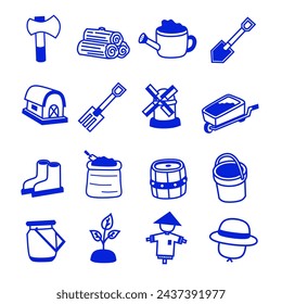 Garden icon set.Plant growing line icons set. Spring growth stage, seeds, seedling, drought, soil testing, agriculture vector illustration. Outline signs for gardening. Editable Stroke