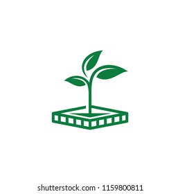 garden icon symbol, eco leaf tree logo template vector illustration