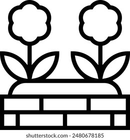 Gartensymbol. Dünnes lineares Design isoliert auf weißem Hintergrund