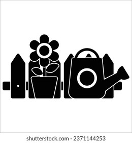 plantilla de diseño de vectores de iconos de jardín