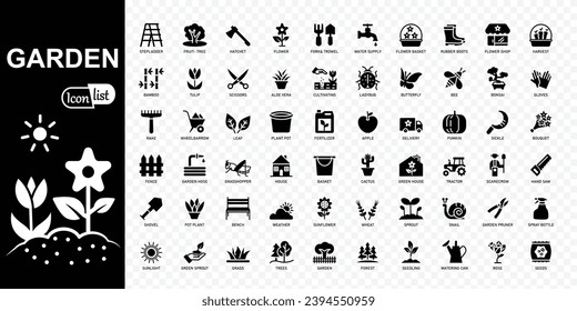 Garden  Icons Pack. Simple vector illustration.