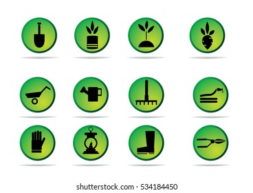 garden icons set