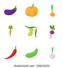 Garden icons set. Cartoon illustration of 9 garden vector icons for web