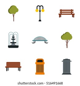 Garden icons set. Flat illustration of 9 garden vector icons for web