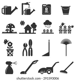 garden icons  set, lawn icon 
