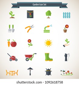 Garden icons. Vector garden icon set.