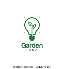 Garden idea, smart idea garden, Green idea, logo design vector illustration