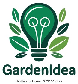 Idea de jardín Plantilla de logotipo de Vector con lámpara de bombilla símbolo ideal para la jardinería de negocios de marca de innovación paisaje y diseño de proyectos creativos