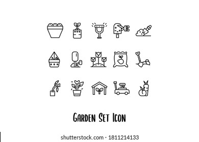 Garden Illustration logo template for Farm logo, Organic company, Plant brand. use for iconic mark system, implementation for printing, website, business card, background, pattern, and marketing 