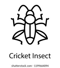 A garden insect having long legs  depicting cricket insect 