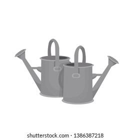 garden iron watering can vector illustration