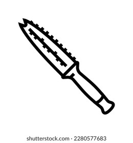 garden knife tool line icon vector. garden knife tool sign. isolated contour symbol black illustration