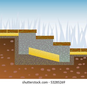 Garden ladder  construction scheme. Vector illustration.