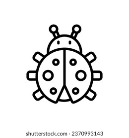 Garden Ladybug Outline Icon Vector Illustration