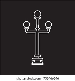 garden lamp icon flat black