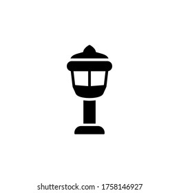 garden lamp icon glyph style design
