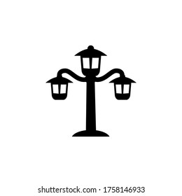 garden lamp icon glyph style design
