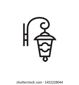 Garden Lamp Icon, Illustration - Vector