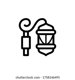 garden lamp icon line art design 