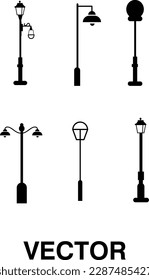 Garden lamp icon set. lamp icon illustration on white background..eps