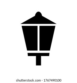 Plantilla de diseño de vectores de icono de lámpara de jardín