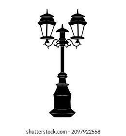 Garden lamp icon vector design, Garden lamp silhouette vector. Vector illustration.