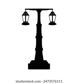 Garden lamp icon vector illustration logo design