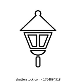 Garden lamp line icon vector simple design