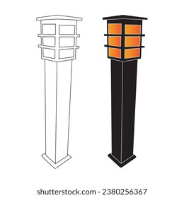Garden lamp logo vector illustration design