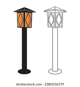 Garden lamp logo vector illustration design