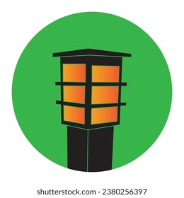 Garden lamp logo vector illustration design